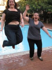 Me and my sister excited the day before- at the Lucerna