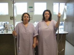 Sis and I post surgery doing "Mexican Gothic"