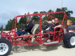 Riding the sand dunes.